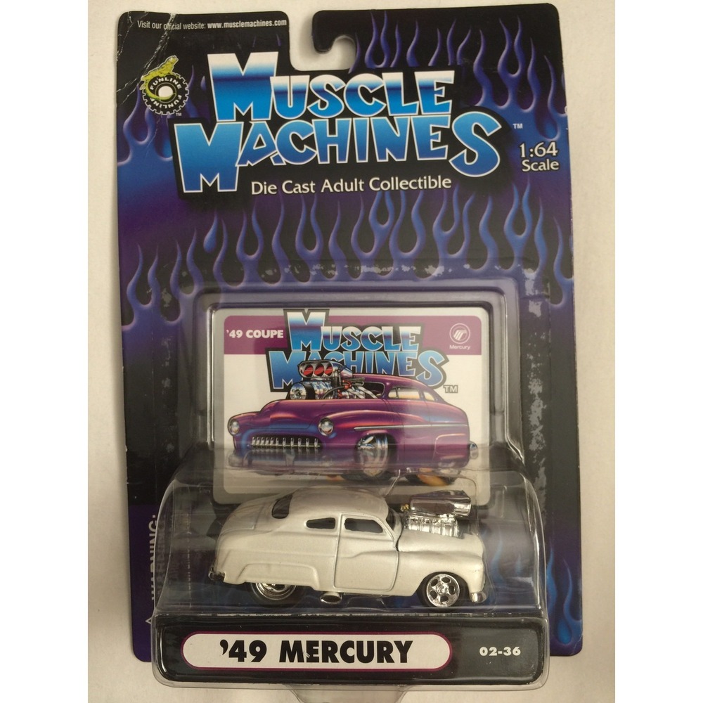 Muscle Machines 49 1949 Mercury Coupe Pearl White Rubber Tire DieCast 1/64 Scale